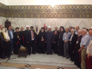 At the Umayyad Mosque with the Grand Mufti and Christian religious leaders, Damascus.