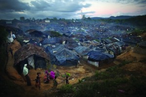 Thousands of unregistered Rohingya Muslim refugees from Burma live next to the registered refugee camp at Kutupalong Refugee Camp, Bangladesh. Jonathan Saruk/Getty images.