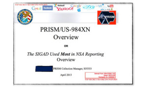 A slide depicting the top-secret PRISM program.