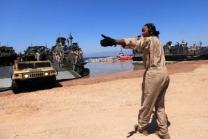 U.S. Marines landing in the Jordanian port of Aqaba