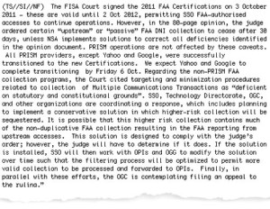 An earlier undated newsletter after the Fisa court ruling on certifications. Photograph: guardian.co.uk