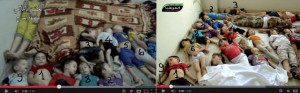 At least nine of these children appear in different footage from different locations
