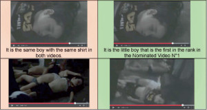  A little boy that appears in two different videos with two different scenarios