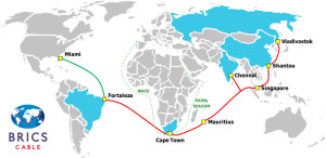 BRICS Cable… a 34 000 km, 2 fibre pair, 12.8 Tbit/s capacity, fibre optic cable system