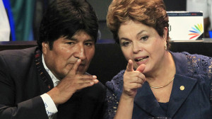 Bolivia's President Evo Morales and his Brazilian counterpart Dilma Rousseff (Reuters / Jose Gomez)