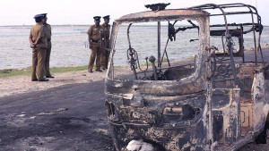 Just a few hours after the UN Secretary General, Ban Ki-Moon announced the forthcoming provincial elections in Sri Lanka to be an important opportunity for political reconciliation in the country, a terrifying attack took place against the Tamil National Alliance (TNA) candidate, Mrs Ananthi Sasitharan at Chuzhipuram in Jaffna at approximately 12:45 am.