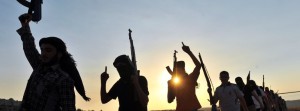 File image of jihadists in Syria in 2012. The increased number of German jihadists heading to Syria also poses a domestic security threat, German intelligence agents say.
