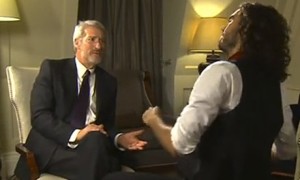 Jeremy Paxman interviews Russell Brand on Newsnight. Photograph: BBC