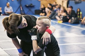 Tears: Mason "The Beast" Bramlette, 7, cries after receiving a punch during 2013 California State Pankration Championships Youth Division