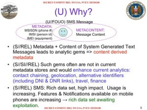 A slide on the Dishfire program describes the 'analytic gems' of collected metadata. Photograph: Guardian