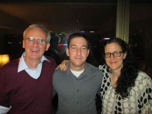 Ewen MacAskill, Glenn Greenwald and Laura Poitras in Hong Kong on June 10, 2013. (Photo by Laura Poitras)