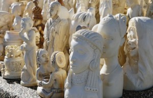 Hundreds of carved religious ornaments were among the six tons of ivory crushed by the U.S. in November 2013. (Rick Wilking/Reuters)