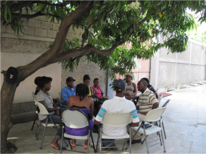 Discussion group at the Aristide Foundation for Democracy in Port-au-Prince, Haiti