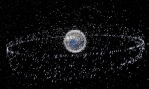 Space junk orbiting the Earth. Scientists estimate there are some 300,000 piece of debris circling the planet. Photograph: European Space Agency/Rex Feat