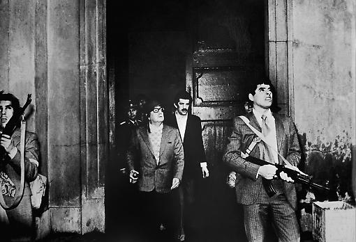 The last known photograph of Allende alive, La Moneda Palace, 1 April 1973. Photograph: Gamma-Keystone via Getty Images