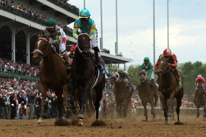 Nehro, center, the 2011 Derby runner-up, died last year. PETA recorded discussions of his foot problems. Credit Rob Carr/Getty Images