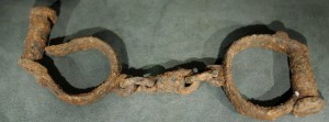 A set of shackles are displayed at the International Slavery Museum in Liverpool, England, which focuses on the impact of the slave trade between Africa, Western Europe, the United States and the Caribbean.