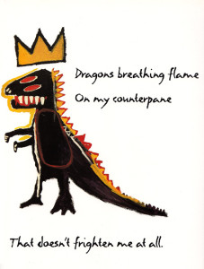Painting by Basquiat from Angelou's 'Life Doesn't Frighten Me.'