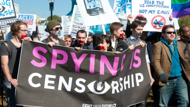 A rally against mass surveillance last year. Photo: Rena Schild / Shutterstock.com