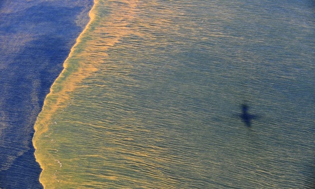 Oil on the surface of the Gulf of Mexico in an aerial view of the Deepwater Horizon oil spill off the coast of Mobile, Alabama. Photograph: Reuters
