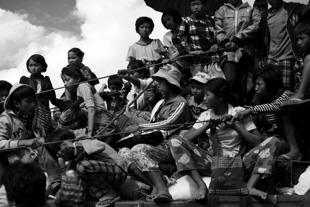 In this file photo from 2013, Kachin IDPs flee Namlim Pa. (PHOTO: Lee Yu Kyung/DVB)