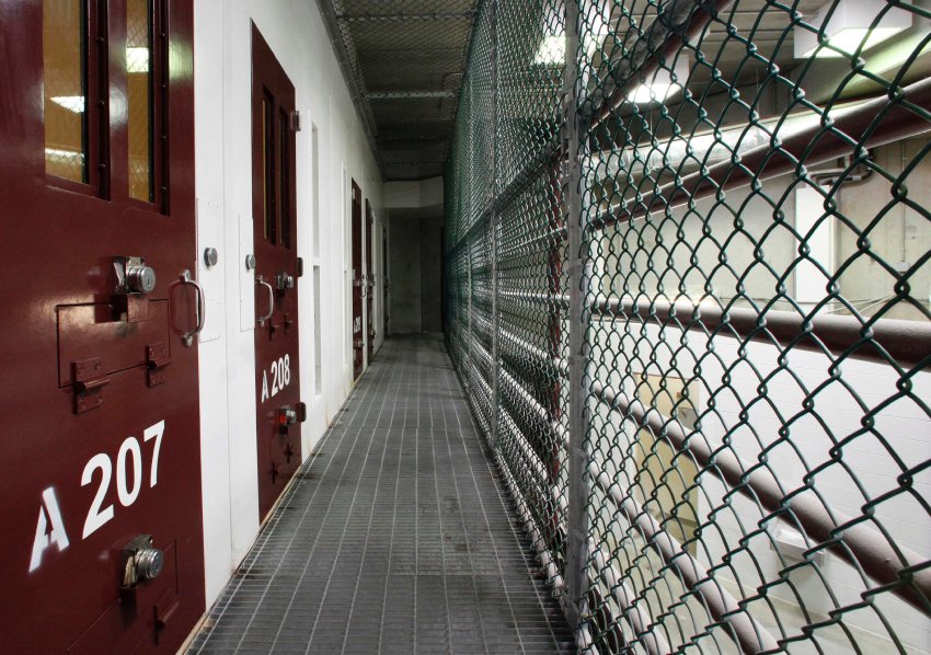 The interior of a communal cellblock is seen at Camp VI, a prison used to house detainees at the U.S. Naval Base at Guantanamo Bay
