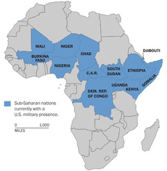 US military presence in west and central Africa