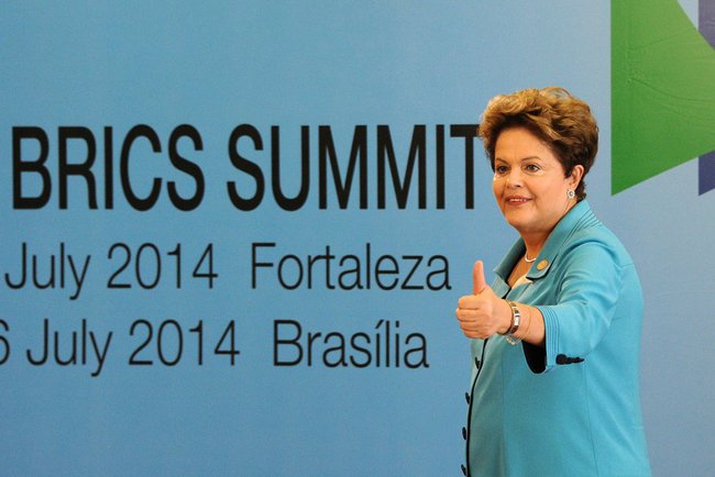 President of Brazil Dilma Rousseff at the 6th BRICS Summit in the Brazilian city of Fortaleza on 15 July 2014 [PPIO]