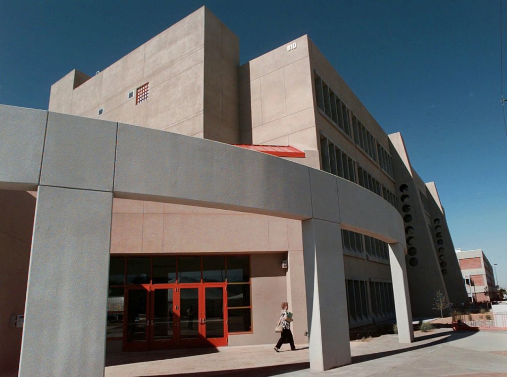 This August 1997, file photo, shows the exterior of the Center for National Security and Arms Control at Sandia National Laboratory in Albuquerque, N.M. Eric Draper/AP