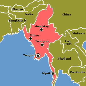 Myanmar burma map