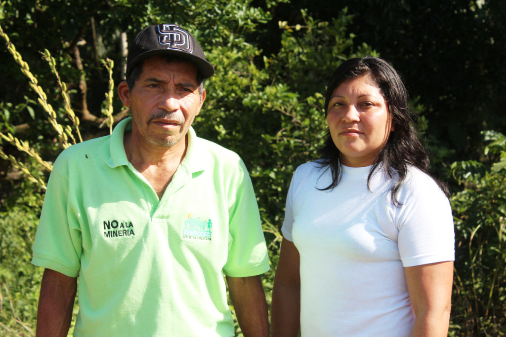 Jose Chávez and Glenda Chávez at the spot on their property where they found the last traces of Gregorio Chávez's life. International Consortium of Investigative Journalists