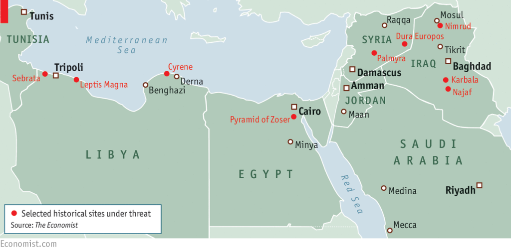 isis arts palmyra syria iraq lamb economist jihad vandalism map historic sites