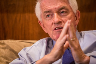 Thomas J. Donohue, the head of the U.S. Chamber of Commerce, has defended the tobacco industry's right to sue under future international treaties. Credit Brendan Hoffman for The New York Times