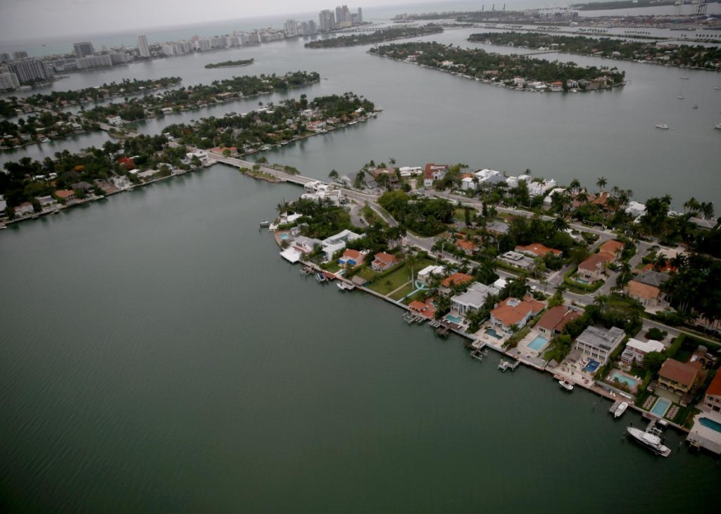 Monday's [20 Jul] new study greatly increases the potential for catastrophic near-term sea level rise. Here, Miami Beach, among the most vulnerable cities to sea level rise in the world. Photo by Joe Raedle/Getty Images