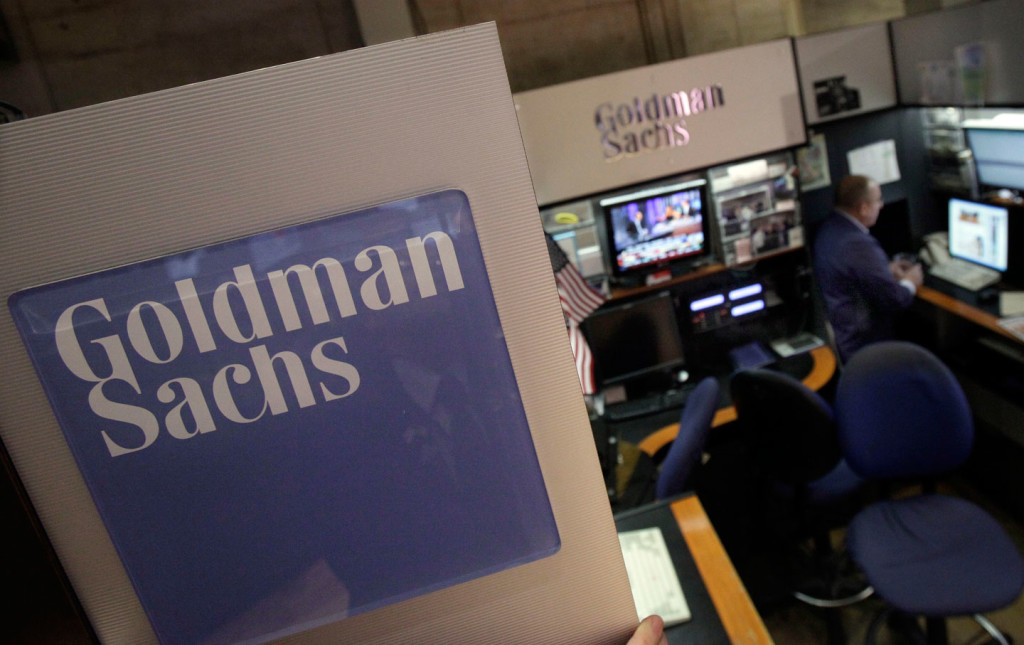 Goldman Sachs booth on the floor of the New York Stock Exchange. (AP Photo/Richard Drew)
