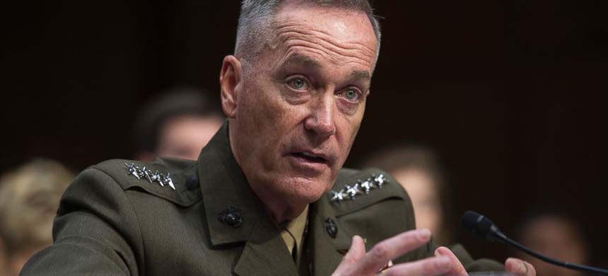 Then-Marine Corps Commandant General Joseph Dunford testifies during his Senate Armed Services Committee confirmation hearing to become the Chairman of the Joint Chiefs of Staff, on Capitol Hill in Washington in July. (photo: Cliff Owen/AP)