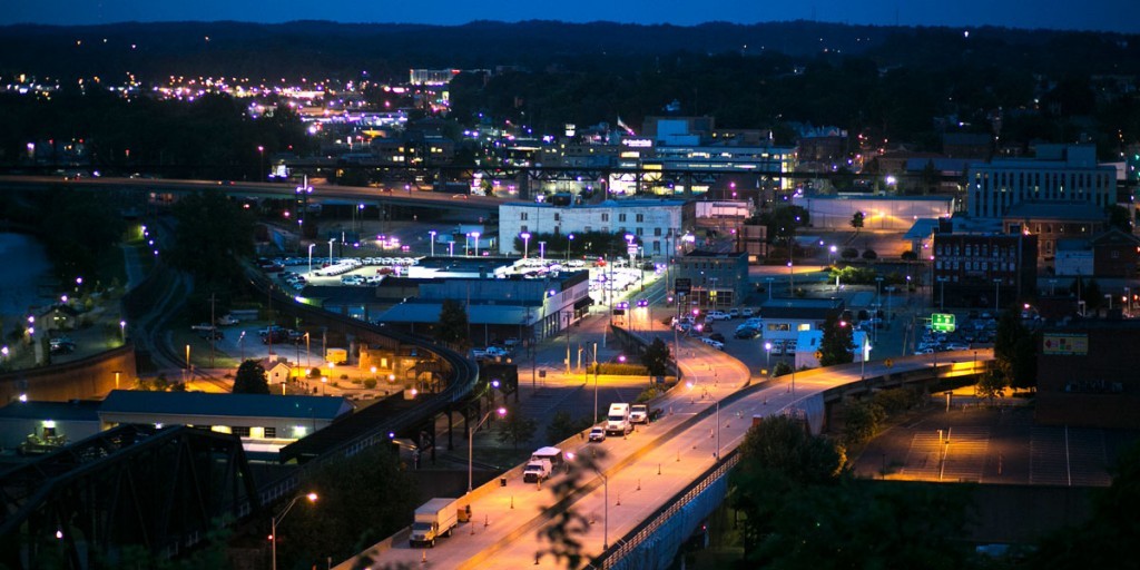 A view of Parkersburg, West Virginia, from Fort Boreman Park on Wednesday, August 5, 2015. Photo: Maddie McGarvey for The Intercept/Investigative Fund