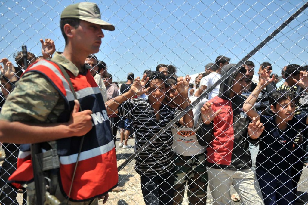 Syrians in a refugee camp on the Syrian/Turkish border in 2011