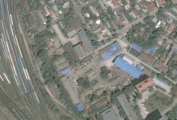 Building on Strada Mures, Bucharest, identified by Associated Press and ARD as location of CIA’s Romanian prison (Google Earth)