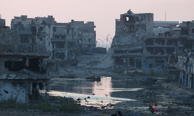 Benghazi in July 2015. ‘After civil war, pillaging, settling of scores, mass rape and destruction on a massive scale, each ethnic group has withdrawn to its own territory and demands autonomy.’ Photograph: Reuters 