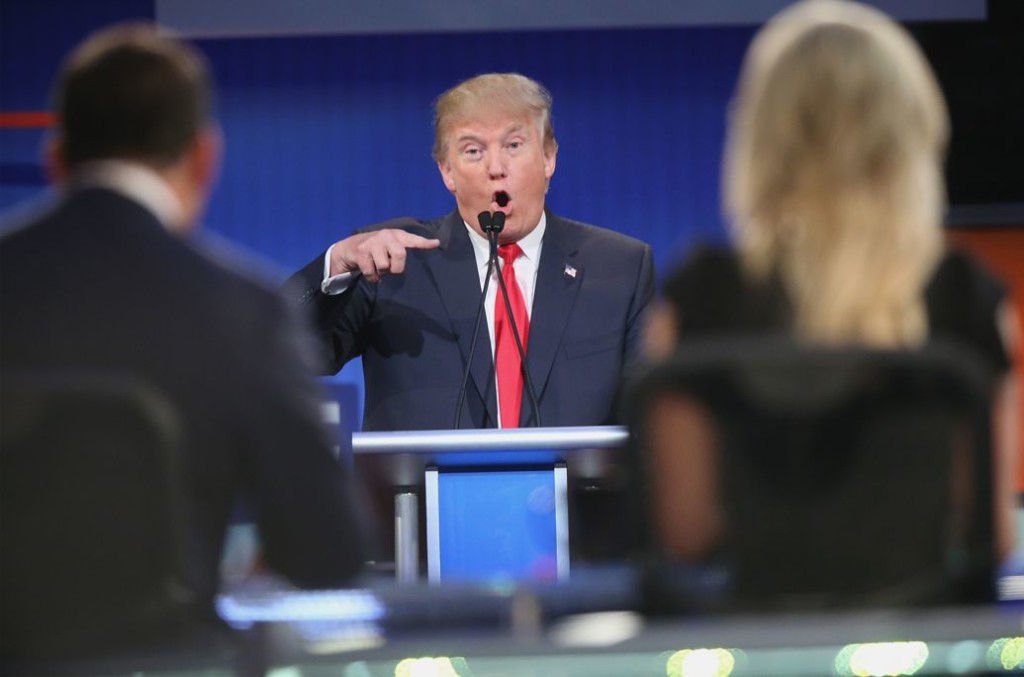 Donald Trump at the FOX News GOP debate. Scott Olson/Getty