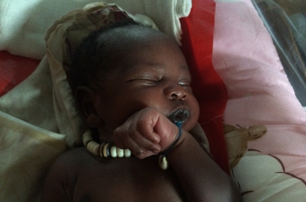 Baby Pul at the IDP camp in Malakal. Photograph: Unicef
