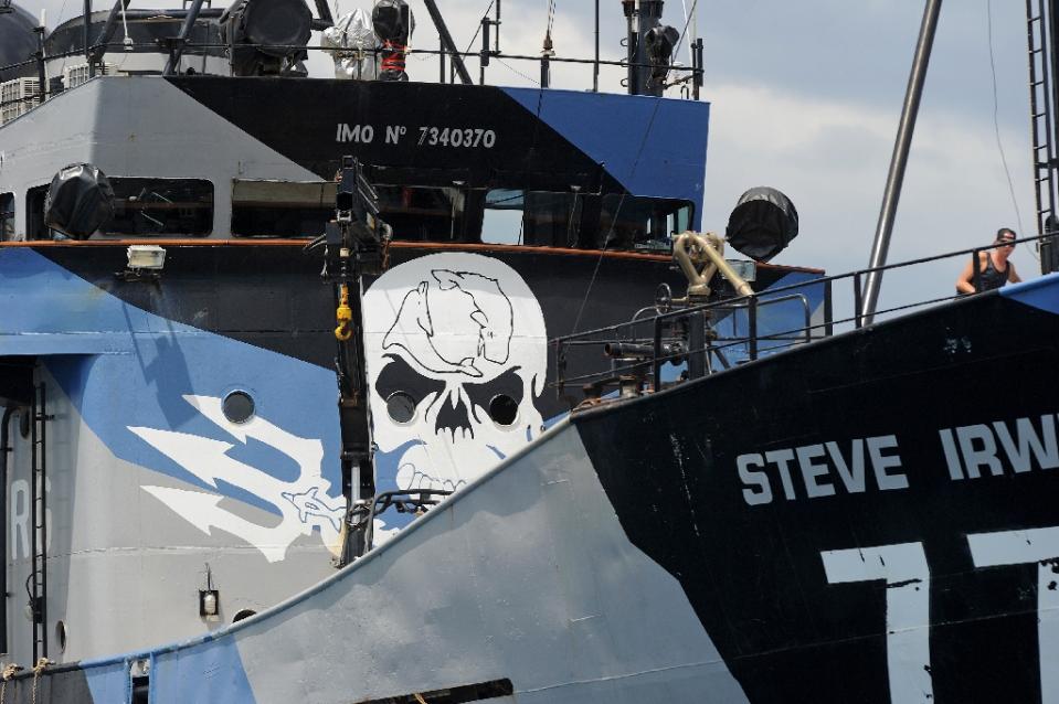 Sea Shepherd's main ship, the Steve Irwin, docked off Fremantle near Perth (AFP Photo/Greg Wood)