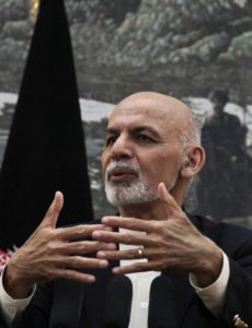 Afghan President Ashraf Ghani during a press conference at the presidential palace in Kabul, Afghanistan, on Oct. 1, 2015. Photo: Haroon Sabawoon/Anadolu Agency/Getty Images