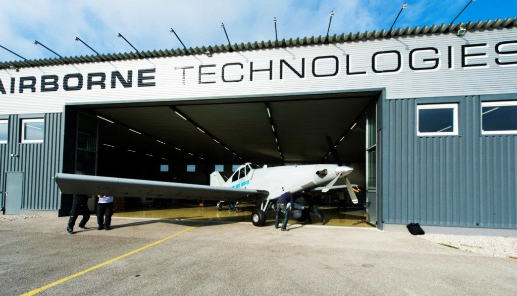 One of the Thrush 510G being modified at Airborne Technologies’ hangar in Wiener Neustadt, Austria. Prince owns at least 25 percent of the company.