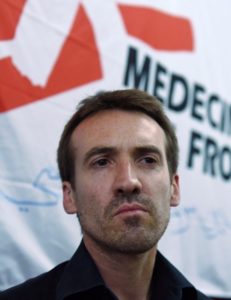 Guilhem Molinie during a press conference at the MSF office in Kabul on Oct. 8, 2015. Photo: Wakil Kohsar/AFP/Getty Images
