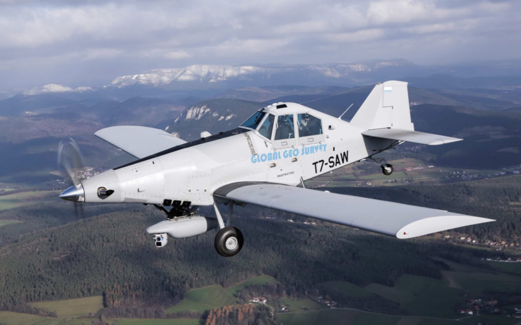 This Thrush aircraft, originally purchased by FSG, is currently grounded at a hangar in East Africa. Photo obtained by The Intercept