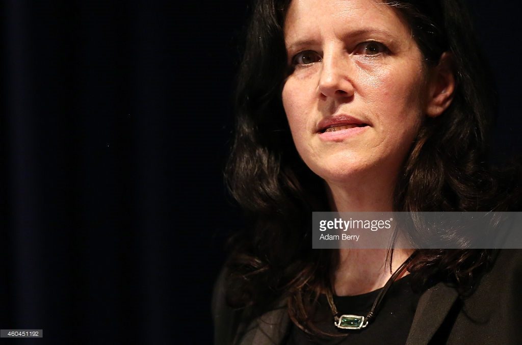 BERLIN, GERMANY - DECEMBER 14: Filmmaker Laura Poitras speaks during an award ceremony for the Carl von Ossietzky journalism prize on December 14, 2014 in Berlin, Germany. Poitras, former National Security Agency (NSA) contractor turned whistleblower Edward Snowden and journalist Glenn Greenwald (the latter two in absentia) were awarded the prize by the International League for Human Rights for having 'put their personal freedom on the line to expose abuse of power' by Germany and the United States in their revelations of the extent of government surveillance on ordinary citizens in the name of 'national security' in the wake of terrorist attacks. The prize is named for journalist and Nobel…