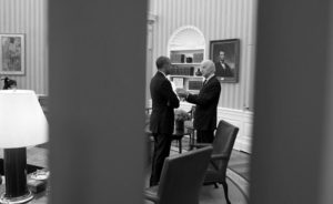 President Barack Obama talks with Vice President Joe Biden in the Oval Office, April 15, 2015. Photo: The White House
