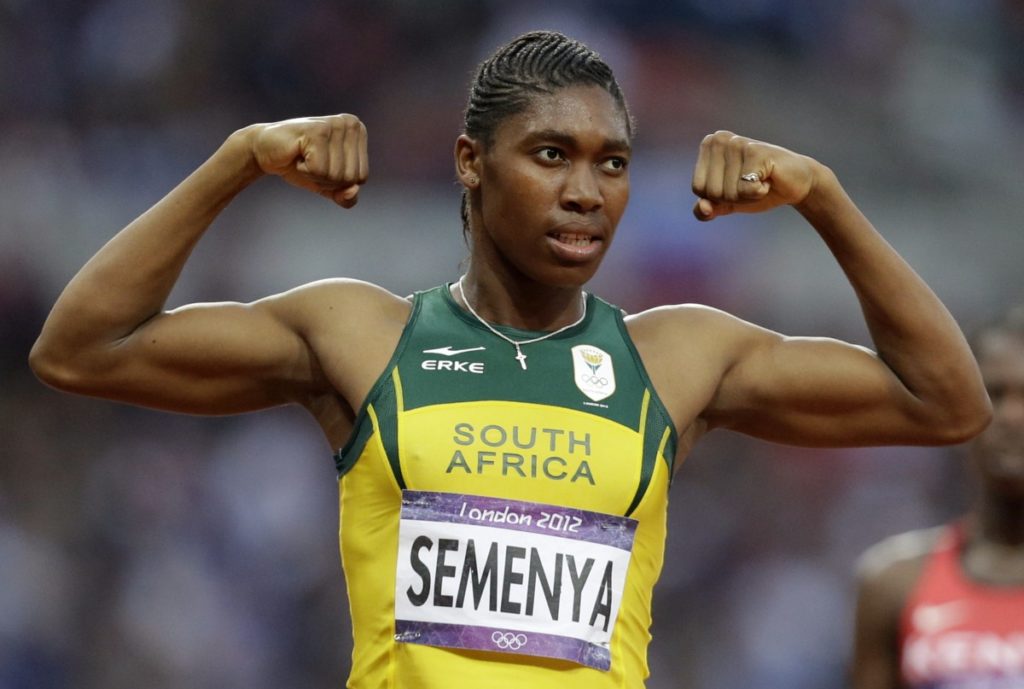 South Africa’s Caster Semenya reacts after finishing in second place in the women’s 800-meters final at the 2012 Summer Olympics, London. CREDIT: LEE JIN-MAN, AP